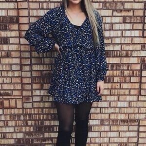 Zara Black Floral Patterned Dress